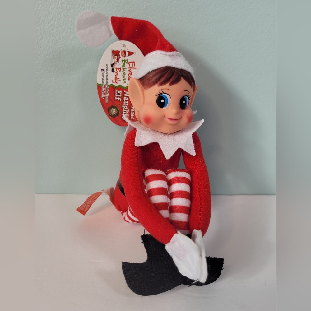 Elves Behavin Badly Vinyl Face Naughty Christmas Elf With Big Ears Plush